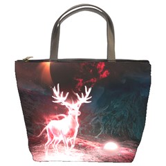 Deer Animal Moon Planet Space Fantasy Bucket Bag