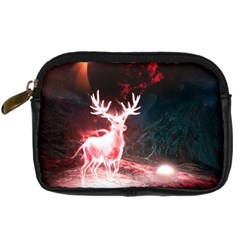 Deer Animal Moon Planet Space Fantasy Digital Camera Leather Case