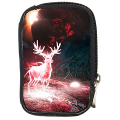 Deer Animal Moon Planet Space Fantasy Compact Camera Leather Case