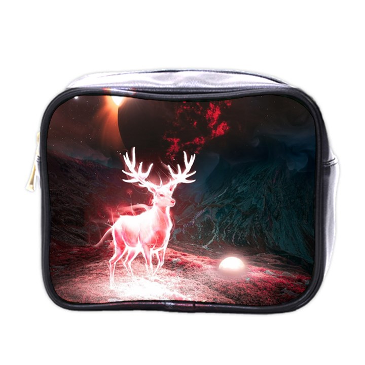 Deer Animal Moon Planet Space Fantasy Mini Toiletries Bag (One Side)