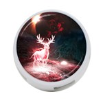 Deer Animal Moon Planet Space Fantasy 4-Port USB Hub (One Side) Front