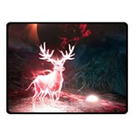 Deer Animal Moon Planet Space Fantasy Fleece Blanket (Small) 50 x40  Blanket Front