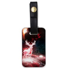 Deer Animal Moon Planet Space Fantasy Luggage Tag (one Side) by pakminggu