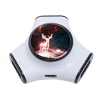 Deer Animal Moon Planet Space Fantasy 3-Port USB Hub Front