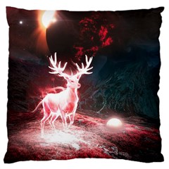 Deer Animal Moon Planet Space Fantasy Large Cushion Case (one Side) by pakminggu