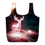 Deer Animal Moon Planet Space Fantasy Full Print Recycle Bag (L) Front