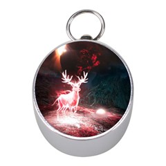 Deer Animal Moon Planet Space Fantasy Mini Silver Compasses by pakminggu