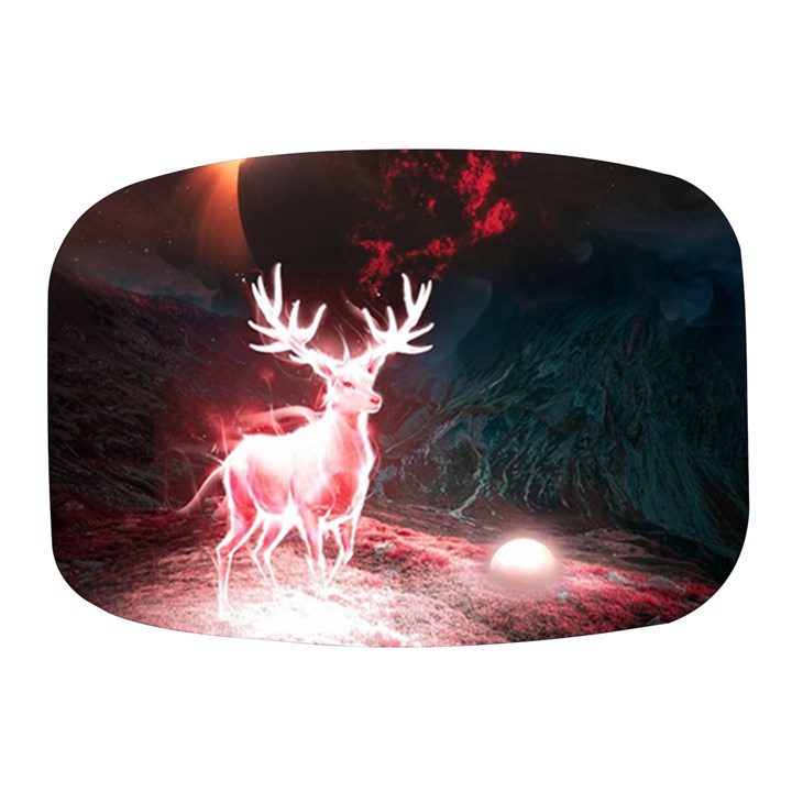 Deer Animal Moon Planet Space Fantasy Mini Square Pill Box