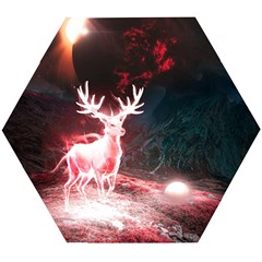 Deer Animal Moon Planet Space Fantasy Wooden Puzzle Hexagon by pakminggu