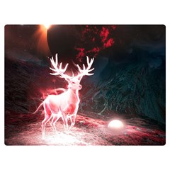 Deer Animal Moon Planet Space Fantasy Two Sides Premium Plush Fleece Blanket (extra Small)