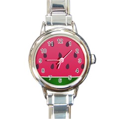 Watermelon Fruit Summer Red Fresh Food Healthy Round Italian Charm Watch by pakminggu