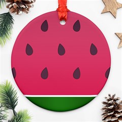 Watermelon Fruit Summer Red Fresh Food Healthy Ornament (round) by pakminggu