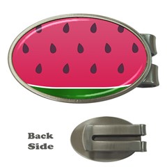 Watermelon Fruit Summer Red Fresh Food Healthy Money Clips (oval)  by pakminggu