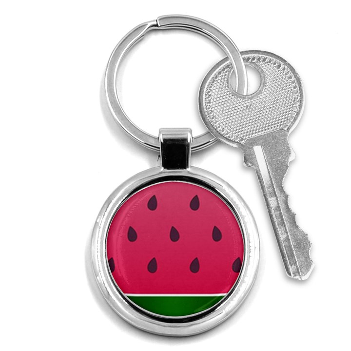 Watermelon Fruit Summer Red Fresh Food Healthy Key Chain (Round)