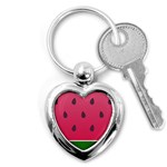 Watermelon Fruit Summer Red Fresh Food Healthy Key Chain (Heart) Front