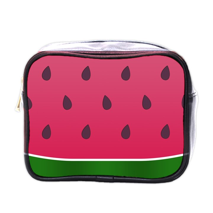 Watermelon Fruit Summer Red Fresh Food Healthy Mini Toiletries Bag (One Side)