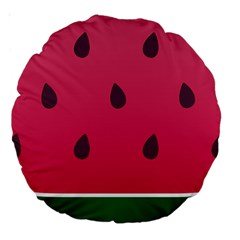 Watermelon Fruit Summer Red Fresh Food Healthy Large 18  Premium Round Cushions by pakminggu