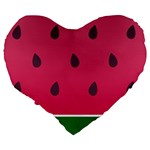 Watermelon Fruit Summer Red Fresh Food Healthy Large 19  Premium Heart Shape Cushions Back