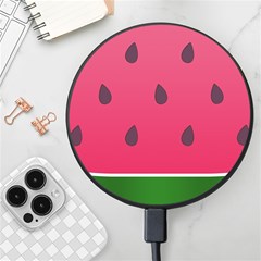 Watermelon Fruit Summer Red Fresh Food Healthy Wireless Fast Charger(black)