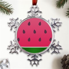 Watermelon Fruit Summer Red Fresh Food Healthy Metal Large Snowflake Ornament