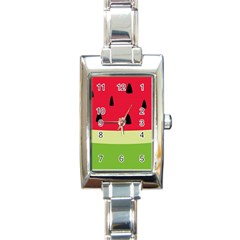 Watermelon Fruit Food Healthy Vitamins Nutrition Rectangle Italian Charm Watch by pakminggu