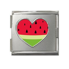 Watermelon Fruit Food Healthy Vitamins Nutrition Mega Link Heart Italian Charm (18mm) by pakminggu