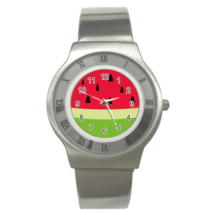 Watermelon Fruit Food Healthy Vitamins Nutrition Stainless Steel Watch