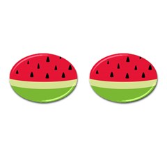 Watermelon Fruit Food Healthy Vitamins Nutrition Cufflinks (oval) by pakminggu