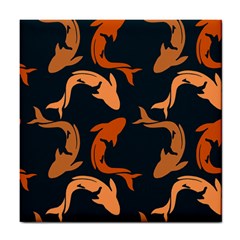 Background Pattern Texture Design Wallpaper Fish Tile Coaster by pakminggu