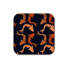 Background Pattern Texture Design Wallpaper Fish Rubber Coaster (square) by pakminggu