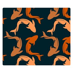 Background Pattern Texture Design Wallpaper Fish Two Sides Premium Plush Fleece Blanket (small) by pakminggu