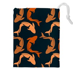 Background Pattern Texture Design Wallpaper Fish Drawstring Pouch (4xl) by pakminggu