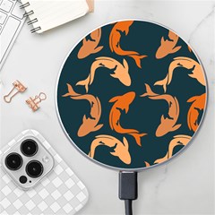 Background Pattern Texture Design Wallpaper Fish Wireless Fast Charger(white) by pakminggu