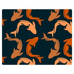 Background Pattern Texture Design Wallpaper Fish Premium Plush Fleece Blanket (medium)