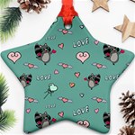 Raccoon Texture Seamless Scrapbooking Hearts Ornament (Star) Front