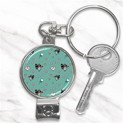 Raccoon Texture Seamless Scrapbooking Hearts Nail Clippers Key Chain by pakminggu