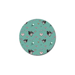 Raccoon Texture Seamless Scrapbooking Hearts Golf Ball Marker by pakminggu