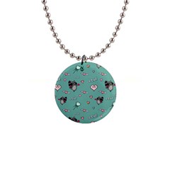 Raccoon Texture Seamless Scrapbooking Hearts 1  Button Necklace by pakminggu