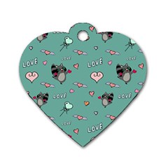 Raccoon Texture Seamless Scrapbooking Hearts Dog Tag Heart (one Side) by pakminggu