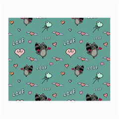 Raccoon Texture Seamless Scrapbooking Hearts Small Glasses Cloth (2 Sides) by pakminggu