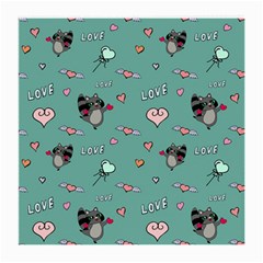 Raccoon Texture Seamless Scrapbooking Hearts Medium Glasses Cloth by pakminggu