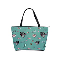 Raccoon Texture Seamless Scrapbooking Hearts Classic Shoulder Handbag by pakminggu