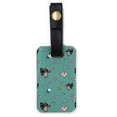 Raccoon Texture Seamless Scrapbooking Hearts Luggage Tag (one Side) by pakminggu