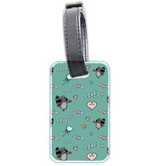 Raccoon Texture Seamless Scrapbooking Hearts Luggage Tag (two Sides) by pakminggu