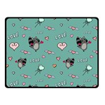 Raccoon Texture Seamless Scrapbooking Hearts Two Sides Fleece Blanket (Small) 45 x34  Blanket Back