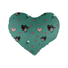 Raccoon Texture Seamless Scrapbooking Hearts Standard 16  Premium Flano Heart Shape Cushions by pakminggu