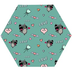 Raccoon Texture Seamless Scrapbooking Hearts Wooden Puzzle Hexagon by pakminggu