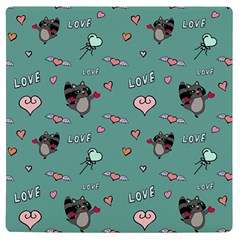 Raccoon Texture Seamless Scrapbooking Hearts Uv Print Square Tile Coaster  by pakminggu