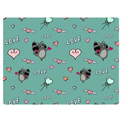 Raccoon Texture Seamless Scrapbooking Hearts Premium Plush Fleece Blanket (extra Small)