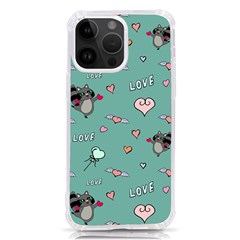 Raccoon Texture Seamless Scrapbooking Hearts Iphone 14 Pro Max Tpu Uv Print Case